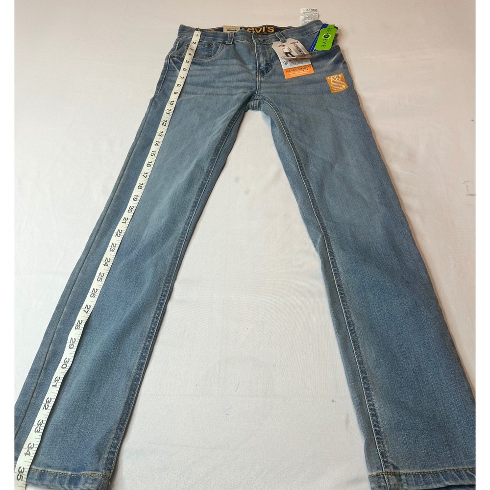 Levis 510 Skinny Boy Jeans Light Wash Flex Stretch Adjustable Waist 12 Reg 26x27